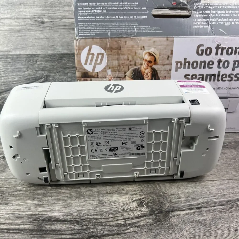 HP DeskJet 3755 Wireless All-in-One Inkjet Printer White New Open Box